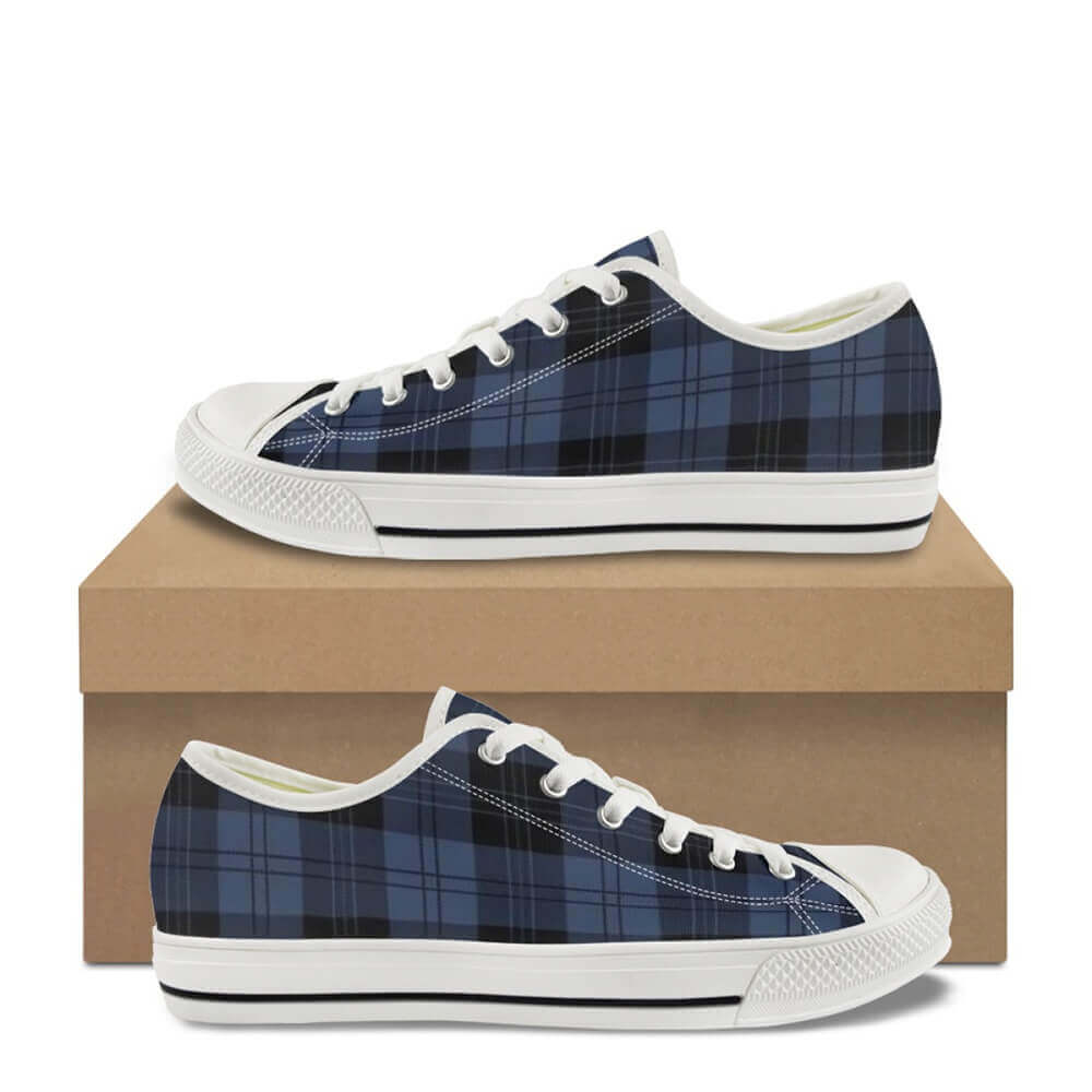 Casual Blue Plaid Print Canvas Shoes | Gthic.com