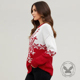 Casual Christmas Snowflake Loose Knit Sweater | Gthic.com