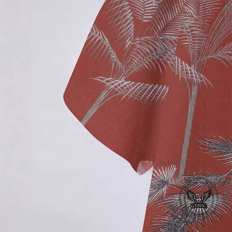 Casual Coconut Tree Print Short Sleeve Polo Shirt 03 | Gthic.com