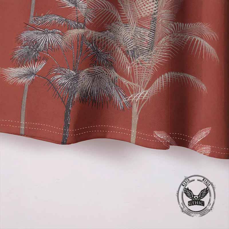 Casual Coconut Tree Print Short Sleeve Polo Shirt