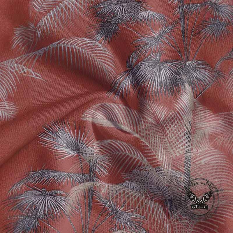 Casual Coconut Tree Print Short Sleeve Polo Shirt