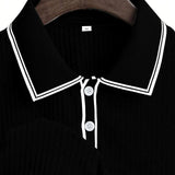 Casual Color-Blocked Breathable Collared Polo Shirt