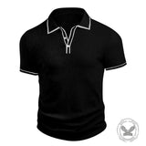 Casual Color-Blocked Breathable Collared Polo Shirt