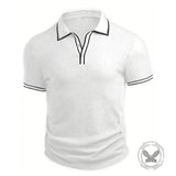 Casual Color-Blocked Breathable Collared Polo Shirt