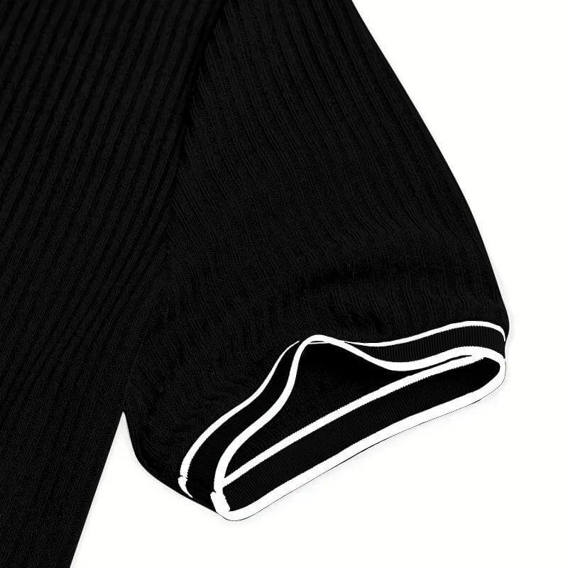 Casual Color-Blocked Breathable Collared Polo Shirt