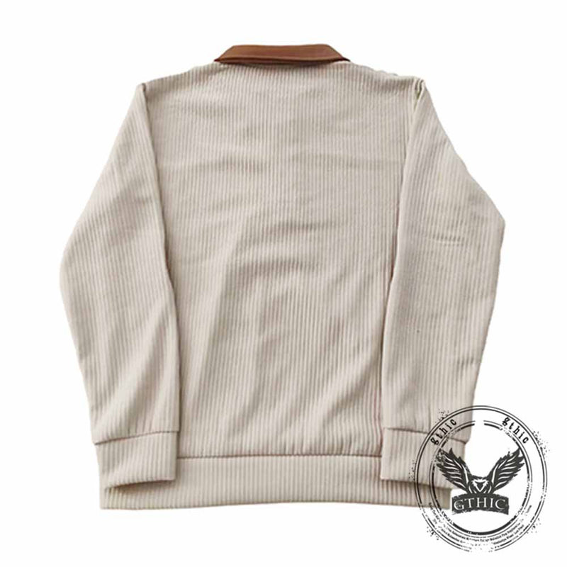 Casual Color-Blocked Half-Zip Lapel Sweatshirt