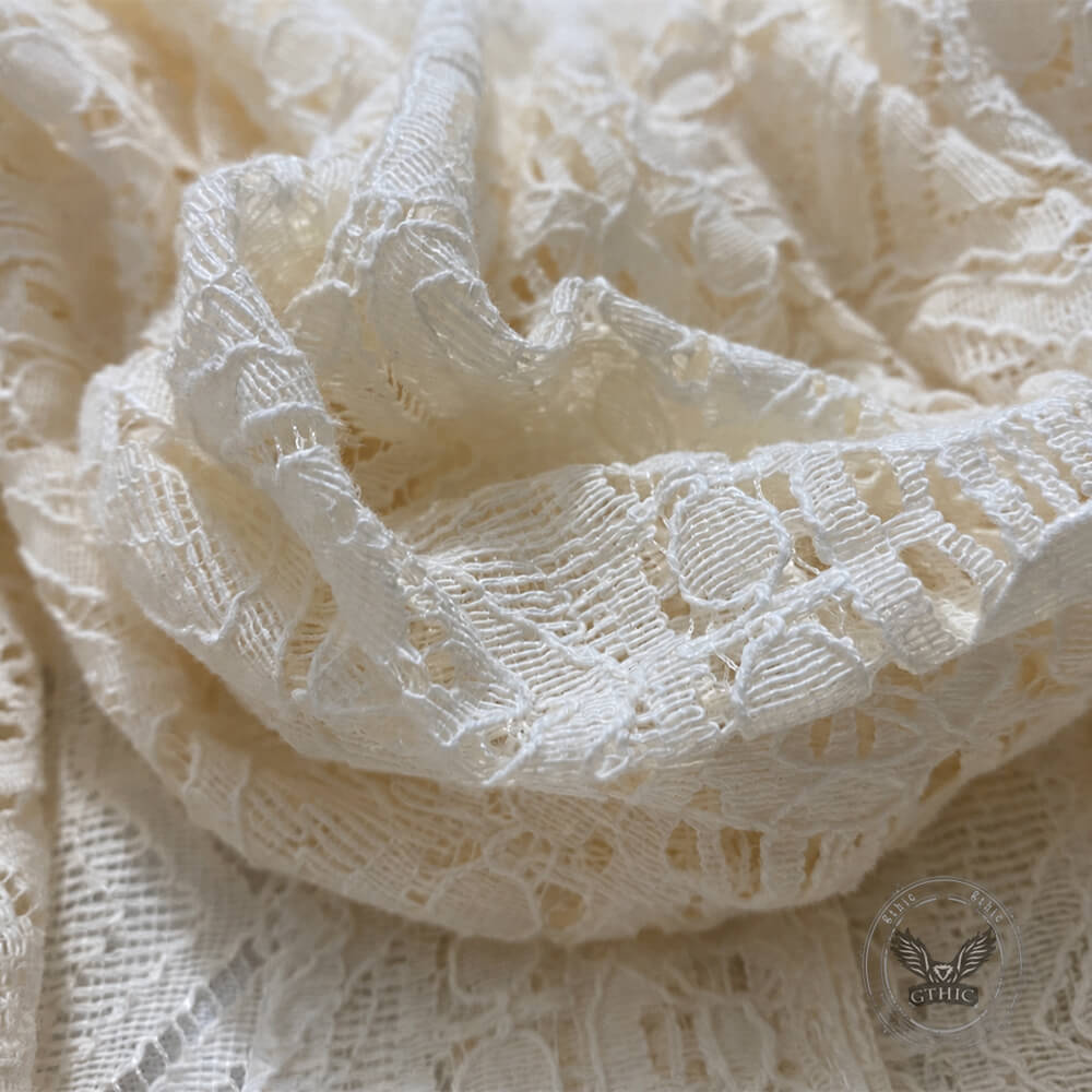 Casual Cut-Outs Buttons Lace Short-Sleeve Shirt