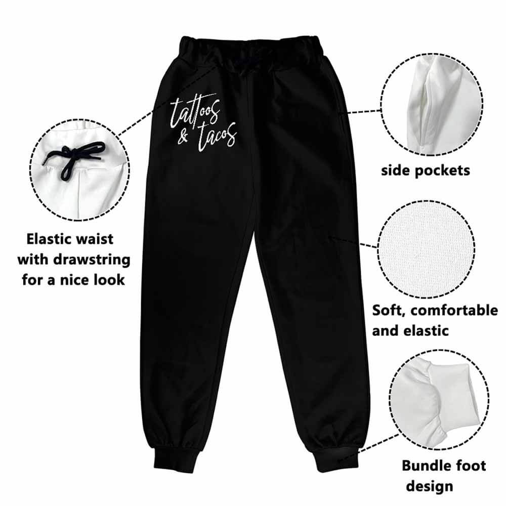 Tattoos And Tacos Casual Elastic Drawstring Pants