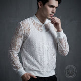 Casual Hollow See-Through Lace Long-Sleeve Jacket
