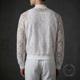 Casual Hollow See-Through Lace Long-Sleeve Jacket | Gthic.com