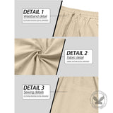 Casual Loose-Fit Solid-Color Linen Drawstring Sports Pants