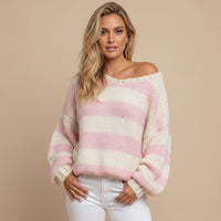 Pink and apricot stripes