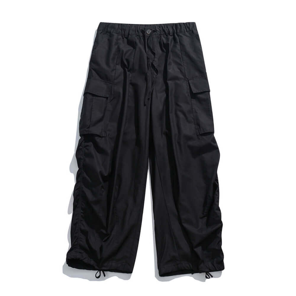 Casual Multi-Pocket Loose Wide-Leg Drawstring Overalls | Ghtic.com