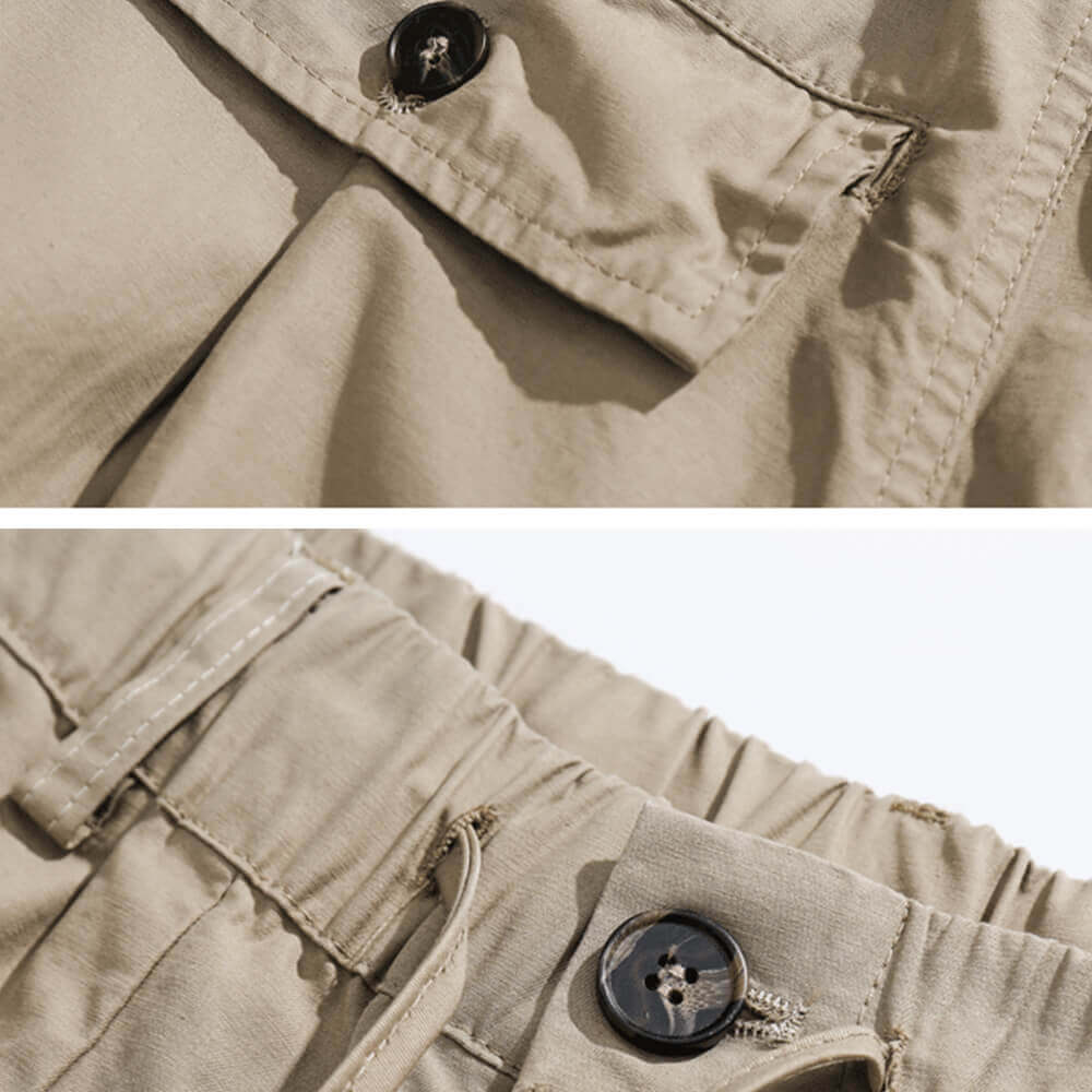 Casual Multi-Pocket Loose Wide-Leg Drawstring Overalls | Ghtic.com