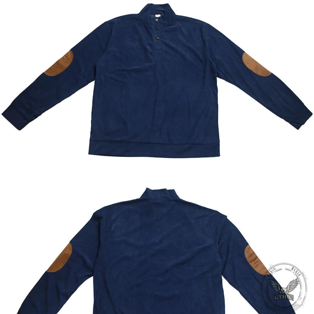 Casual Outdoor Stand Collar Corduroy Knit Sweatshirt
