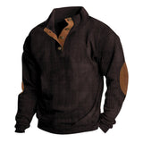 Casual Outdoor Stand Collar Corduroy Knit Sweatshirt