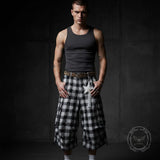 Casual Preppy-Style Star-Print Plaid Wide-Leg Shorts | Gthic.com