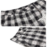 Casual Preppy-Style Star-Print Plaid Wide-Leg Shorts
