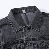 Gilet tête de mort en coton brodé imprimé