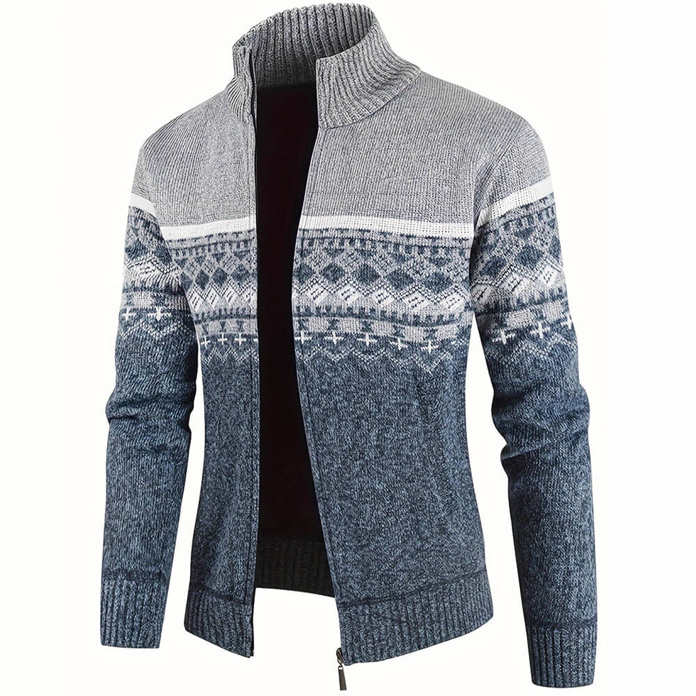 Casual Slim-Fit Turtleneck Knit Sweater Cardigan