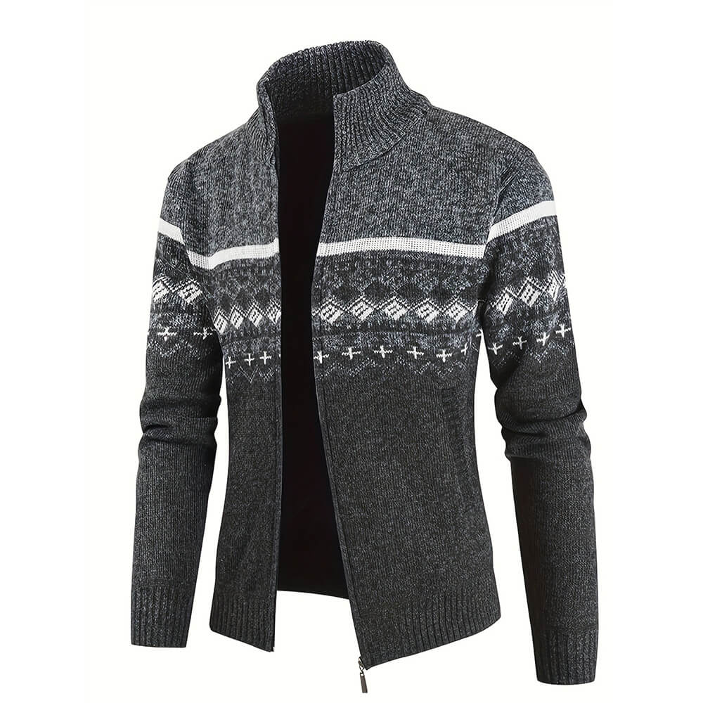 Casual Slim-Fit Turtleneck Knit Sweater Cardigan | Gthic.com