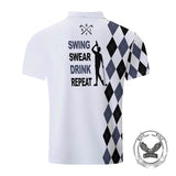 Casual Smoking Skull Print Short Sleeve Polo Shirt | Gthic.com