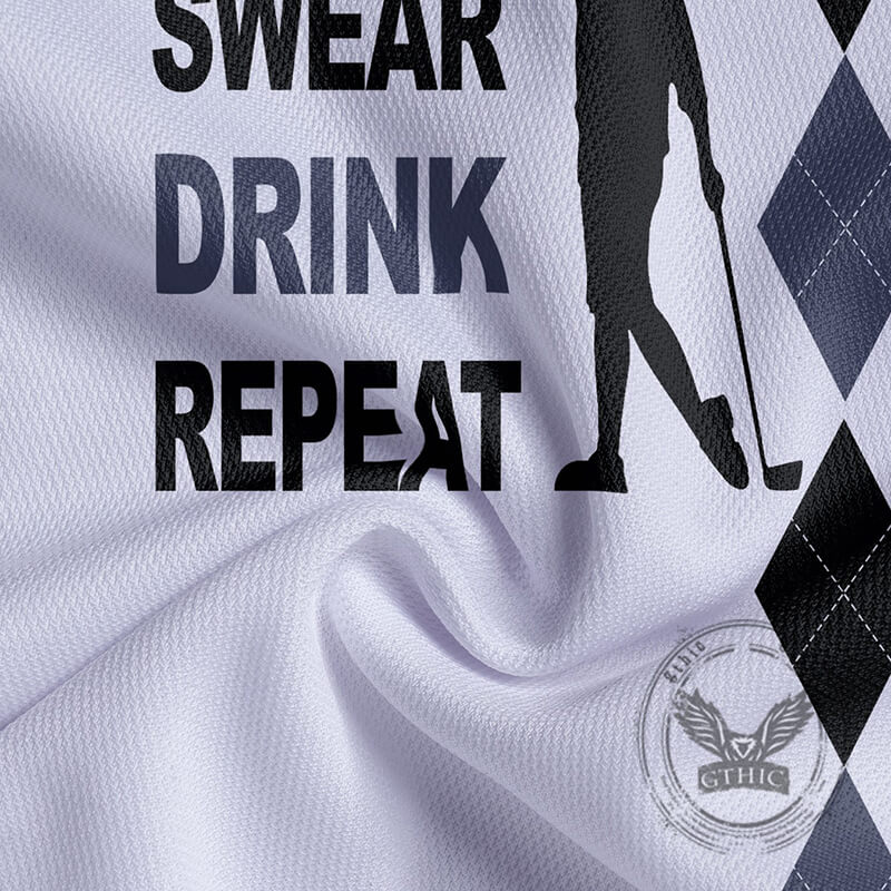 Casual Smoking Skull Print Short Sleeve Polo Shirt | Gthic.com