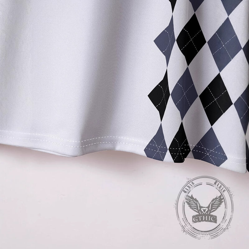 Casual Smoking Skull Print Short Sleeve Polo Shirt | Gthic.com