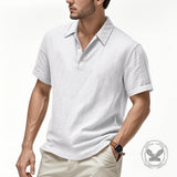 Casual Solid Color Loose Breathable Collared Polo Shirt | Gthic.com