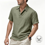 Casual Solid Color Loose Breathable Collared Polo Shirt | Gthic.com