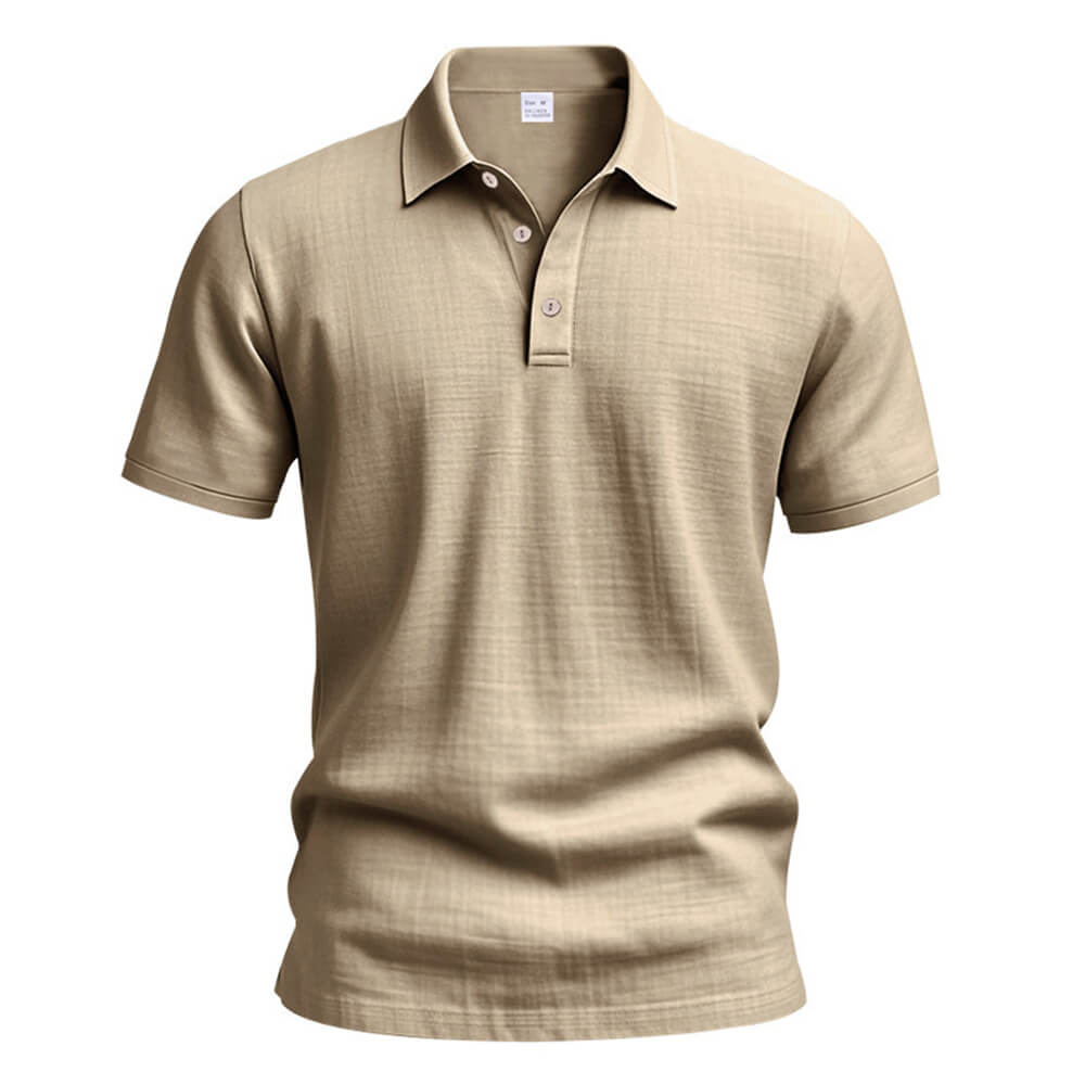 Casual Solid Color Loose Breathable Collared Polo Shirt