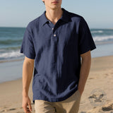 Casual Solid Color Loose Breathable Collared Polo Shirt | Gthic.com