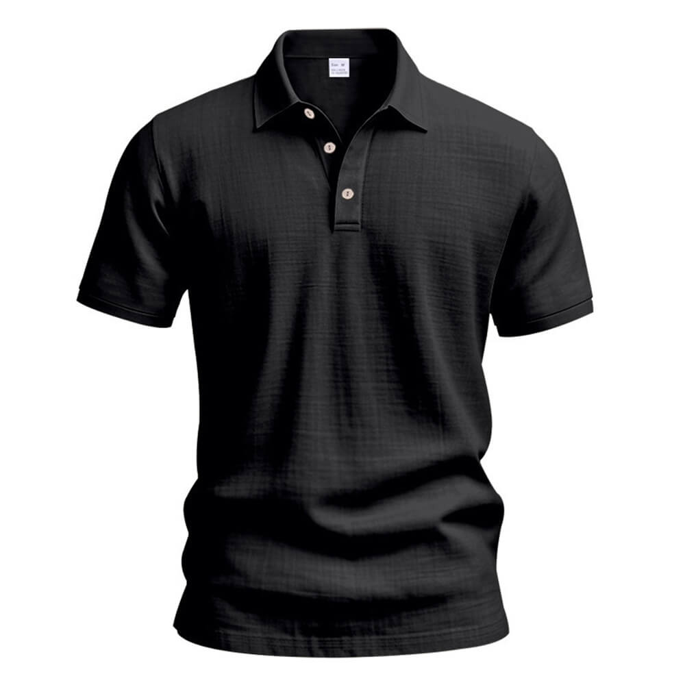 Casual Solid Color Loose Breathable Collared Polo Shirt