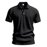 Casual Solid Color Loose Breathable Collared Polo Shirt