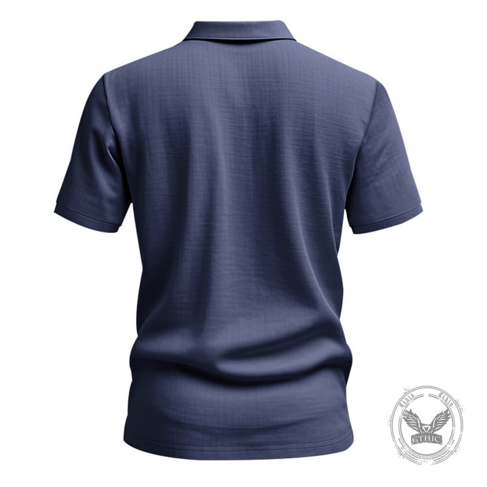 Casual Solid Color Loose Breathable Collared Polo Shirt