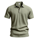 Casual Solid Color Loose Breathable Collared Polo Shirt
