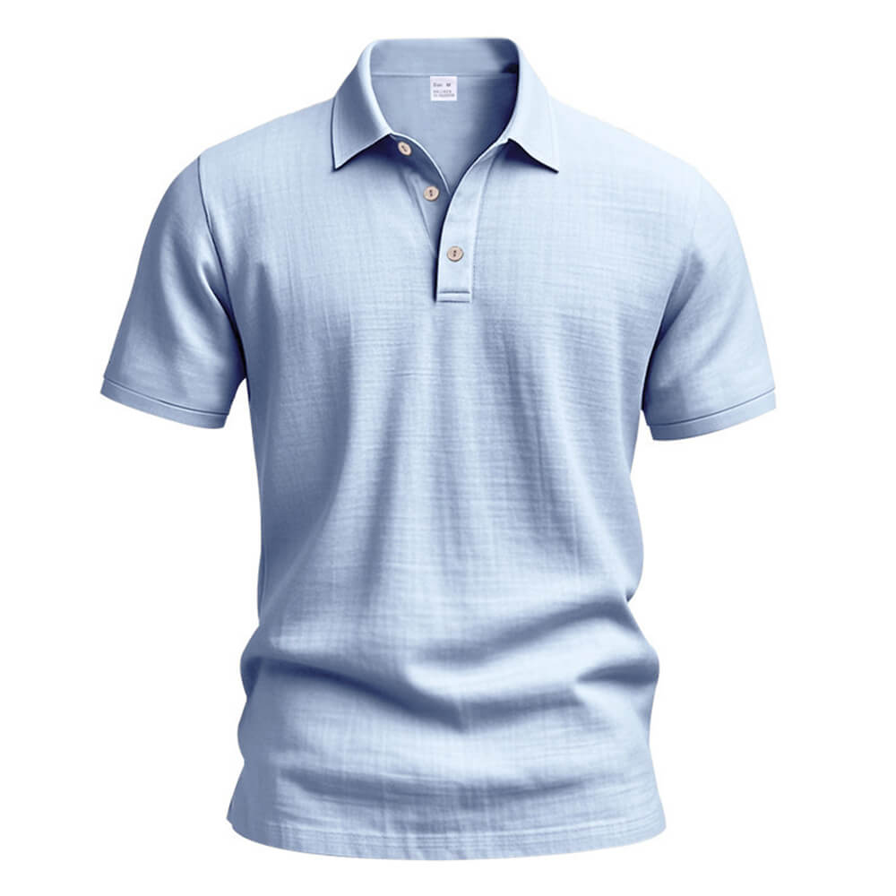 Casual Solid Color Loose Breathable Collared Polo Shirt