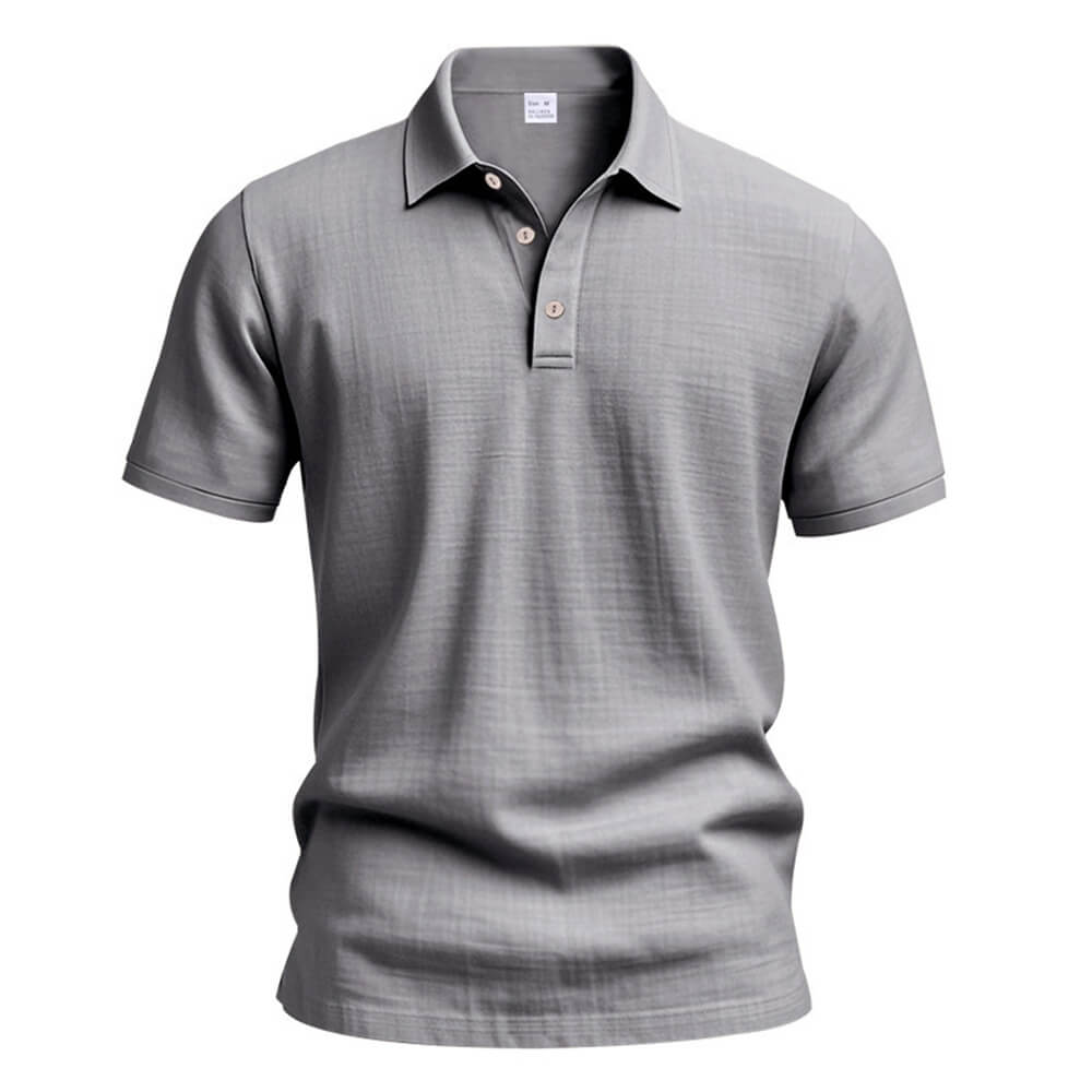 Casual Solid Color Loose Breathable Collared Polo Shirt