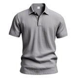 Casual Solid Color Loose Breathable Collared Polo Shirt
