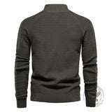 Casual Solid Color Stand Collar Knitted Cardigan