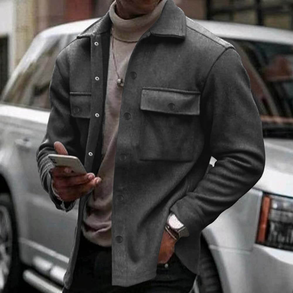 Casual Stylish Slim-Fit Collared Button Jacket Top | Gthic.com