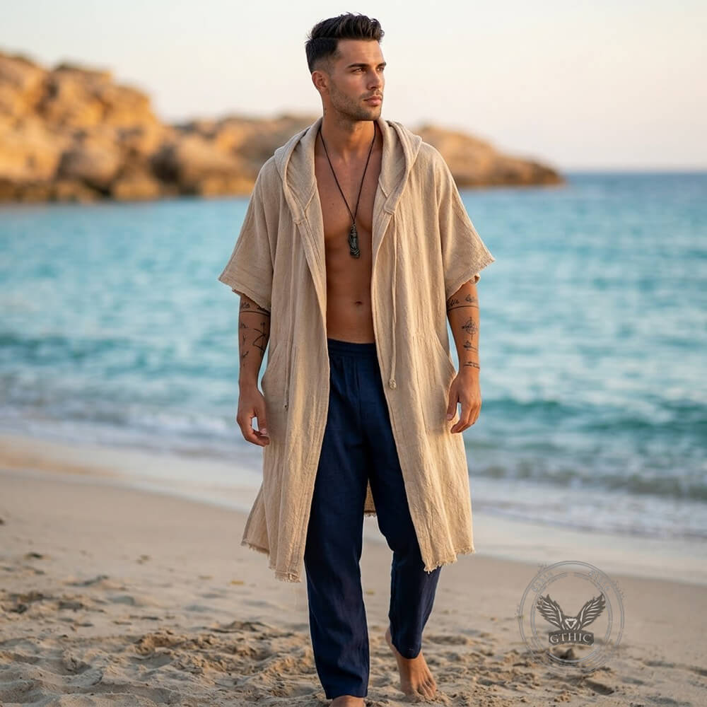 Casual Sun-Protection Cardigan Beach Loose Hooded Robe | Gthic.com
