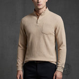 Casual Textured Jacquard Henley Knit Shirt | Gthic.com