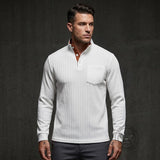 Casual Textured Jacquard Henley Knit Shirt | Gthic.com