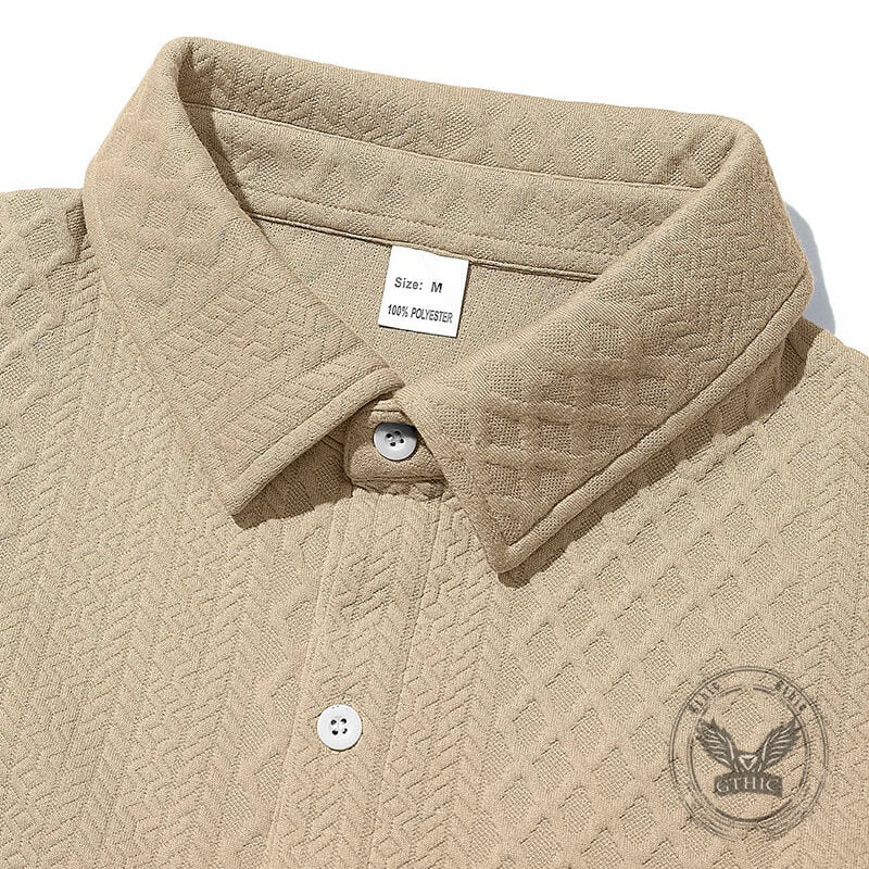 Casual Woven Single-Breasted Lapel Long-Sleeved Shirt
