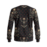 Cat Skeleton Spots Print Knitted Pullover Sweatshirt