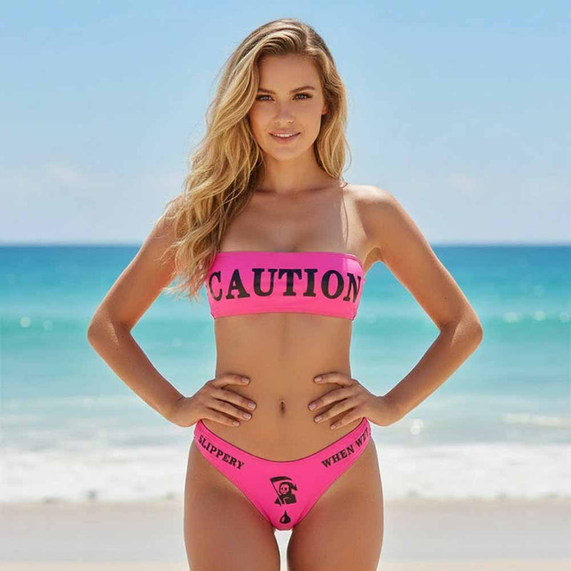 Caution Slippery When Wet Women’s Bikini Set | Gthic.com