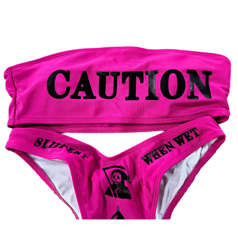 Caution Slippery When Wet Women’s Bikini Set
