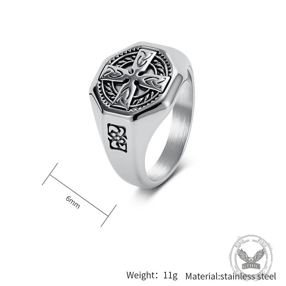 Celtic Cross Eternity Knot Stainless Steel Viking Ring
