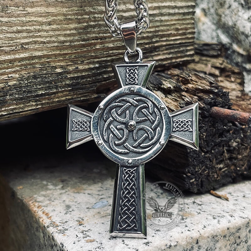 Celtic Cross Knot Stainless Steel Viking Pendant | Gthic.com